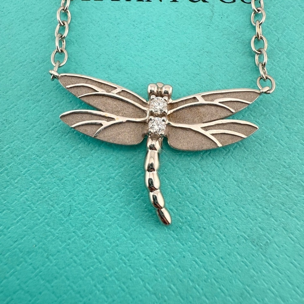 2004 Tiffany & Co. Dragonfly Necklace in 18k with Pearls & Diamonds 18" - Picture 4 of 10